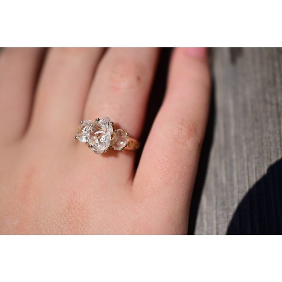 14k gold natural gemstone ring size 3 4 5 6 7 8 9 10 11 12 Avello recycl… - Picture 3 of 4